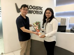 Welcoming Client at Logistic Infotech