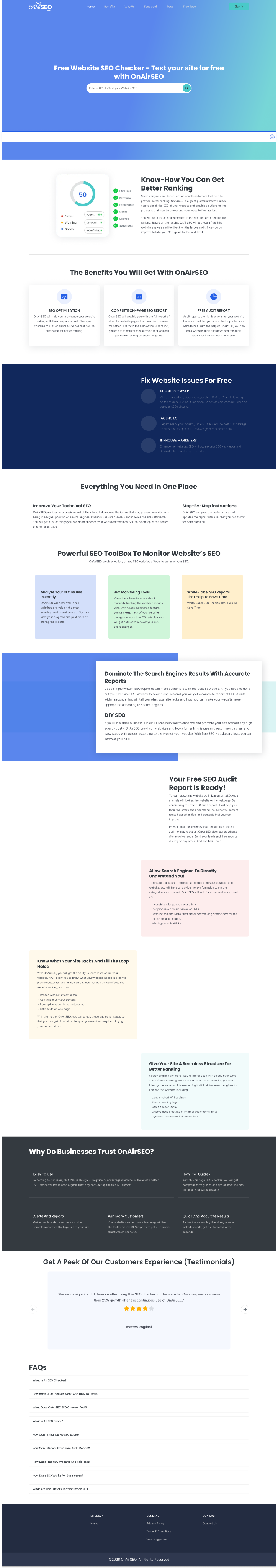 OnAirSEO product screen